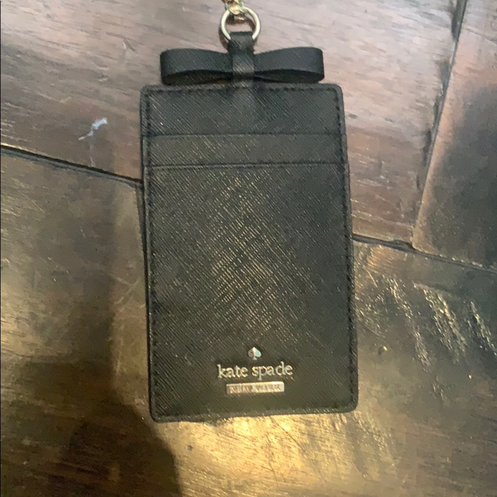 KATE SPADE BLACK LEATHER LANYARD